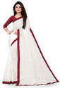 VANRAJ CREATION Self Design Bollywood Net Saree (Maroon)