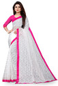 VANRAJ CREATION Self Design Bollywood Net Saree (Pink)