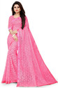 VANRAJ CREATION Self Design Bollywood Net Saree (Pink)