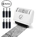Vantamo Identity Theft Protection Roller Stamp for Hiding Sensitive Information, Wide Confidential Stamp with 6 Ink Refill, Security Stamp Roller for Identity Theft Prevention, Classy Blue