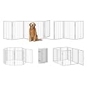 Vantas 160" x 32" Foldable Freestanding Extra Wide Dog Gate with Door,White
