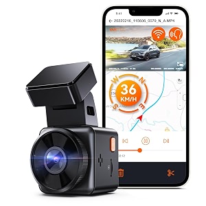 vantrue e1 lite 1080p wifi mini dash cam with gps and speed free app voice control detachable dash camera 24 hours parking mode night vision motion detection loop recording support 512gb max