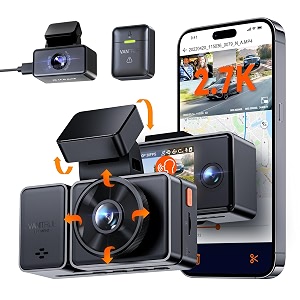 vantrue e3 3 channel 27k wifi dash cam front and rear inside 3 way triple gps dash camera 1944p1080p1080p with starvis ir night vision voice control 24 hours parking mode support 512gb max