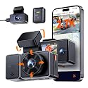 Vantrue E3 3 Channel 2.7K WiFi Dash Cam Front and Rear Inside, 3 Way Triple GPS Dash Camera 1944P+1080P+1080P with STARVIS IR Night Vision, Voice Control, 24 Hours Parking Mode, Support 512GB Max