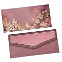 Pack of 20, Blush Orchid Design Fancy Shagun Envelopes for Gifting Money Rectangle Shape Matte Finish Paper Designer Sagan Lifafa Wedding Cash, 19 X 9 cm, Dusty Rose Pink Color