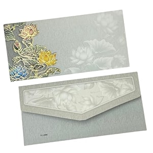 pack of 20 floral design fancy shagun envelopes for gifting money rectangle shape matte finish paper designer sagan lifafa wedding cash 19 x 9 cm grey color