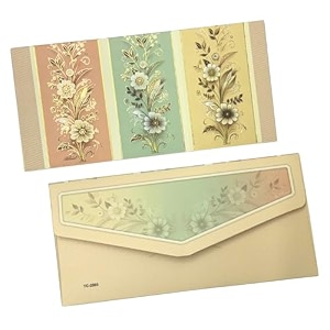 pack of 20 pastel bloom harmony design fancy shagun envelopes for gifting money rectangle shape matte finish paper designer sagan lifafa wedding cash 19 x 9 cm tri-tone color