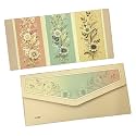 Pack of 20, Pastel Bloom Harmony Design Fancy Shagun Envelopes for Gifting Money Rectangle Shape Matte Finish Paper Designer Sagan Lifafa Wedding Cash, 19 X 9 cm, Tri-tone Color