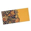 Pack of 30, Flower Design Shagun Envelopes for Gifting Cash Money Cover Velvet Finish Paper Tuck Flap Designer Fancy Sagan Lifafa Wedding Occasion, 19 X 9.5 cm, Royal Blue Yellow Color