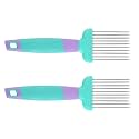 2pcs Stainless Steel Onion Holder Slicers with Plastic Handle