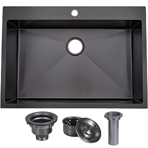 VAPSINT 33x22 Black Drop in Kitchen Sink