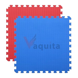 vaquita puzzle exercise mat  100cm x 100cm  reversible interlocking gym amp yoga mat  kabaddi amp play mat red amp blue 20mm- 6 mats