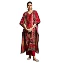 Varanga Gota Detailed Ethnic Floral Printed Kaftan