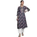Varanga Women Blue Floral Printed Kurta with