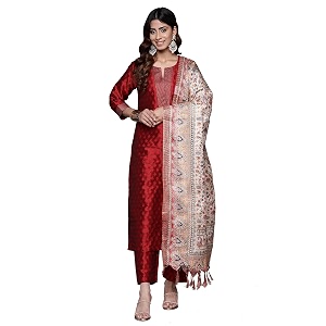 Varanga Women Embroidered Straight Kurta Pant Set