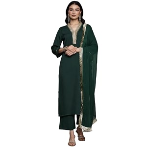 Varanga Women Green Gota Lace Embellished Kurta