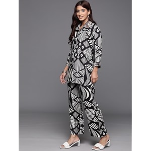 varanga women lavender floral printed cotton co-ords