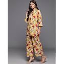 Varanga Women Lavender Floral Printed Cotton Co-Ords