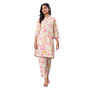 Varanga Women Off White Floral Printed Kurta