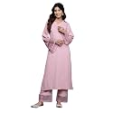 Varanga Women Pink Straight Kurta Paired with