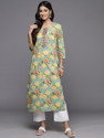 Varanga Women Printed Floral Print Straight Kurta