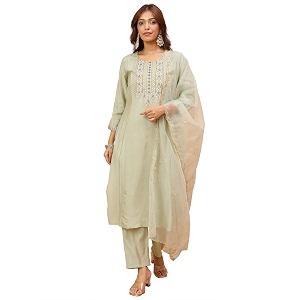 Varanga Women -Thread Sequin Embroidered Yoke