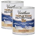 Varathane Triple Thick Polyurethane Clear Wood Finish | Self-Leveling Formula | Scratch and Stain Resistance | Durability in One Coat | Gloss | Quart (Pack of 2)