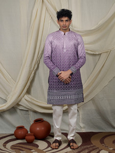 Varbandhan Embroidered Silk Blend Straight Kurta for