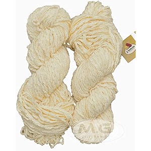 vard hman thick chunky wool puffy cream 200 gms best used with knitting needles crochet needles wool yarn for knitting-qn art-fae