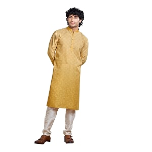 Vardha Mens Cotton Shaded Printed Kurta with