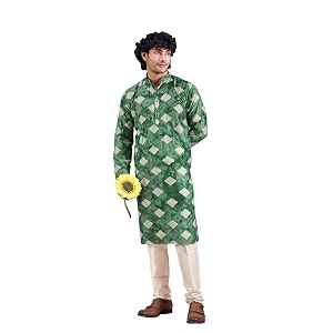 vardha men39s viscose sequence slim kurta self patterned with block print shibori dyed kurtas for men mandarin collar long kurta39s