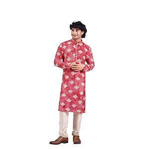 vardha men39s viscose sequence slim kurta self patterned with block print shibori dyed kurtas for men mandarin collar long kurta39s