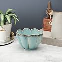 VarEesha Tranquil Mint Ceramic Petal Serving Bowl|Ceramic Snack Bowl for Serving Pasta, Noodle, Maggi, Cereal| Microwave and Dishwasher Safe Salad Bowl, Mixing Bowl for Snacks
