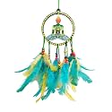 Buddha Dream Catcher for Car and Home, Car Mirror Hanging Accessories, Gift, Wall Hanging, Wind Chime, Feather Car Decoration Accessories, Handmade Home Décor Hangings for Positivity