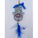 Car Mirror Hanging Accessories, Handmade Dream Catcher for Car, Home, Gift, Wall Hanging, Wind Chime, Car Decoration Accessories, Handmade Home Décor Hangings for Positivity (Hamsa)