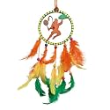 Hand‑Painted Wooden Adiyogi Dream Catcher | Spiritual Car Mirror Hanging – Car Interior Decoration, Good Luck & Positive Energy, Rear‑View Accessory, Gift for Drivers