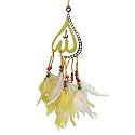 Hand‑Painted Wooden Adiyogi Dream Catcher | Spiritual Car Mirror Hanging – Car Interior Decoration, Good Luck &amp; Positive Energy, Rear‑View Accessory, Gift for Drivers