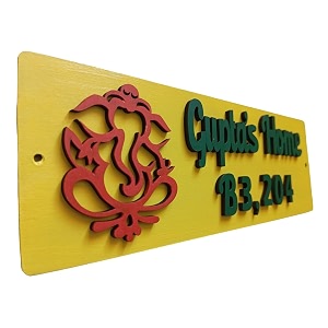 personalized wooden name plate  hand-painted with 3d letters for home office flat or house entrance  customized outdoor door sign 235x8 cm pattern 3