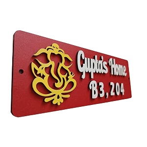 personalized wooden name plate  hand-painted with 3d letters for home office flat or house entrance  customized outdoor door sign 235x8 cm pattern 5