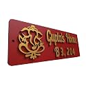 Personalized Wooden Name Plate – Hand-Painted with 3D Letters for Home, Office, Flat or House Entrance – Customized Outdoor Door Sign (23.5x8 cm) (Pattern 4)