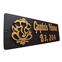 Personalized Wooden Name Plate – Hand-Painted with 3D Letters for Home, Office, Flat or House Entrance – Customized Outdoor Door Sign (23.5x8 cm) (Pattern 8)