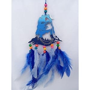 handpainted wooden adiyogi dream catcher  spiritual car mirror hanging  car interior decoration good luck amp positive energy rearview accessory gift for drivers