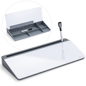 varhomax dry erase desktop glass whiteboardvarhomax dry erase computer desk pad to-do list memo notepad for desk computer keyboard stand with storage caddy for home office and school suppliesgray