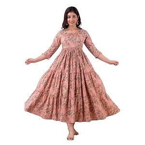 Womens Cotton Anarkali Comfortable Maternity Feeding Kurta