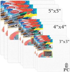 variety 5 x 5 3 4 x 4 3 3 x 3 3 white canvas board 7oz primed cotton medium grain board canvas set of 9