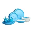 Varmora Plastic Dinner Set 24 Pcs Set (Matt Sky Blue)