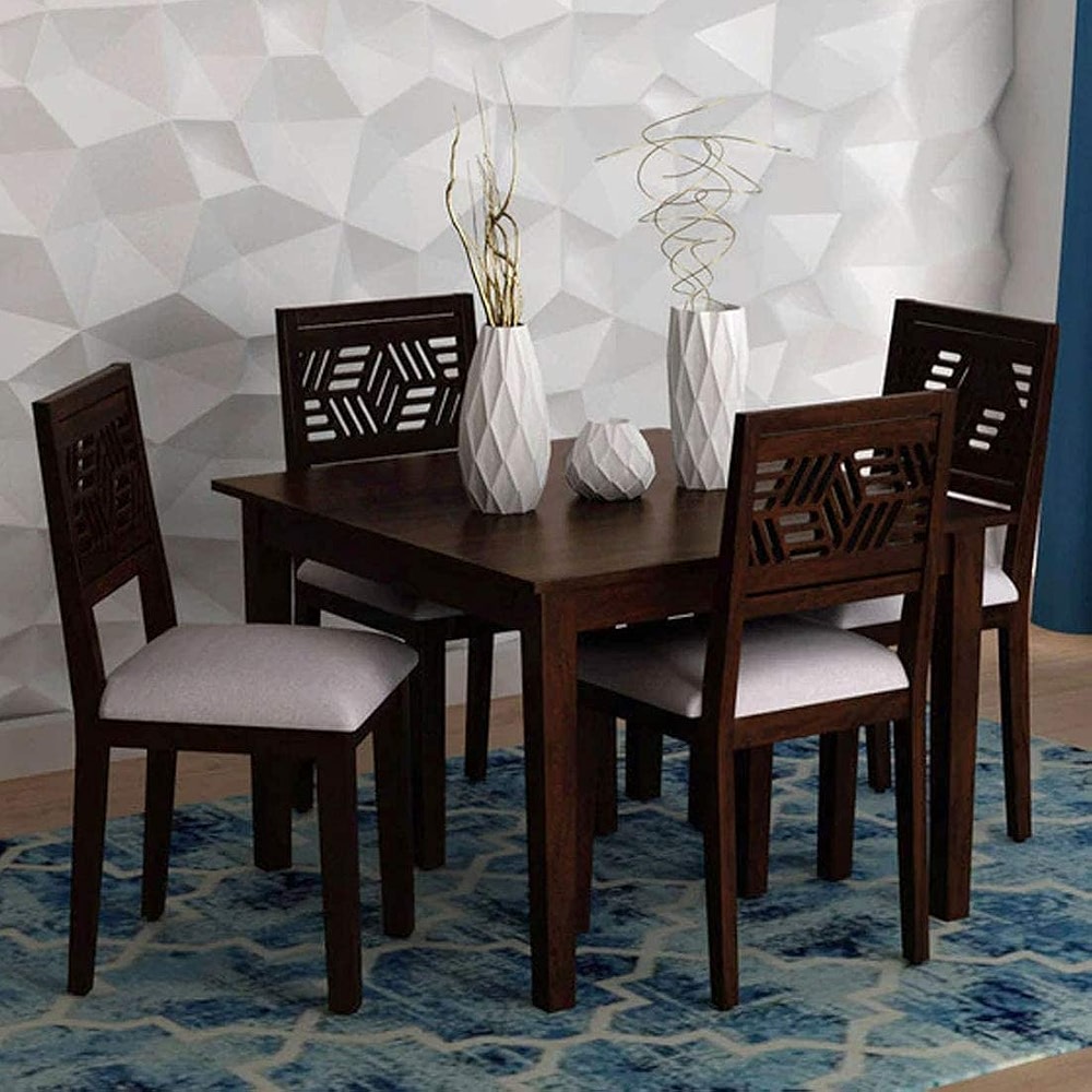 Varsha Furniture Solid Sheesham Wooden 4 Seater Dining Set for Dining ...