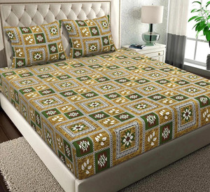 vas collections microfiber double flat 144 tc abstract 1 bedsheet with 2 pillow covers