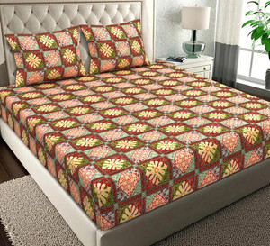 vas collections microfiber double flat 144 tc abstract 1 bedsheet with 2 pillow covers