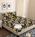 VAS COLLECTIONS Microfiber Double Fitted (Elastic) 144 TC Abstract 1 Bedsheet with 2 Pillow Covers
